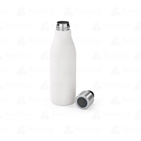 Garrafa personalizada em inox reciclado parede dupla com auto-sanitização UV 500 mL